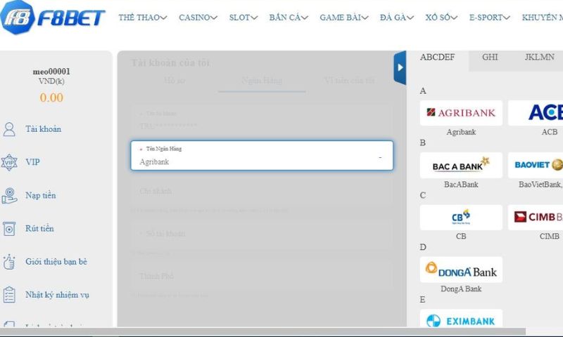 Chỉ dẫn cách rút tiền tại F8BET rõ ràng qua từng bước Chỉ dẫn cách rút tiền tại F8BET rõ ràng qua từng bước